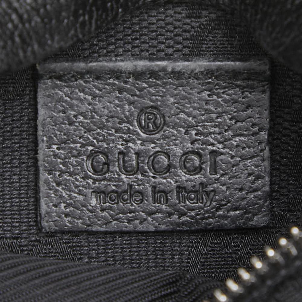 Gucci GG Canvas Waist Bag 28566 Black Leather Women's GUCCI - Picture 11 of 12